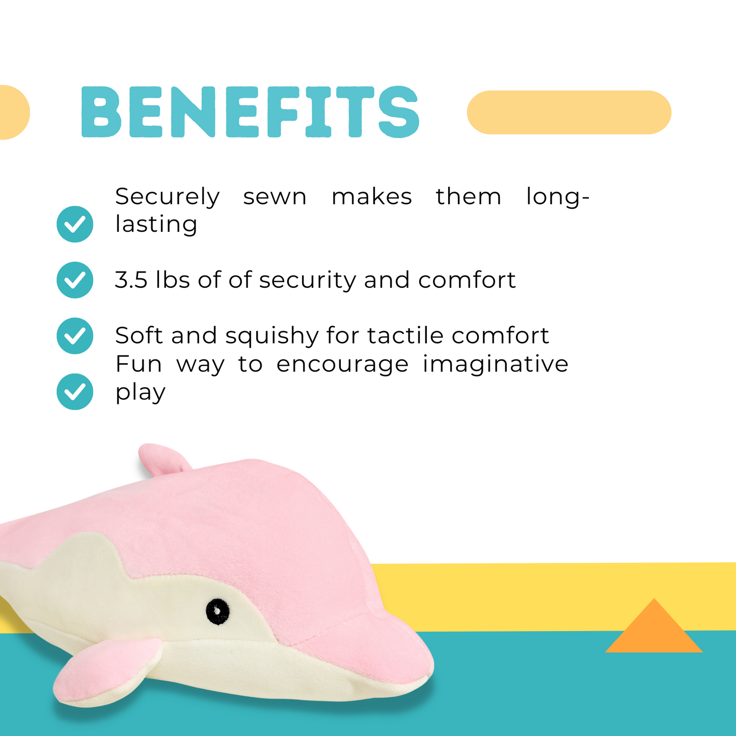 Weighted Stuffed Animal Dolphin | Pink