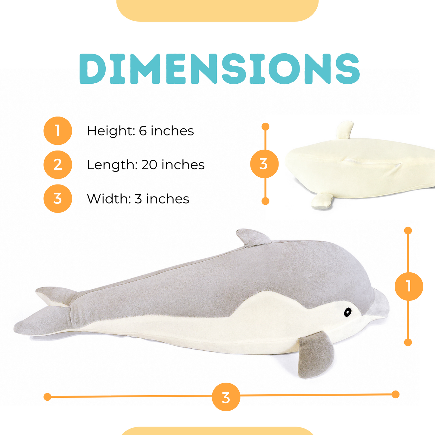 Weighted Stuffed Animal Dolphin | Gray