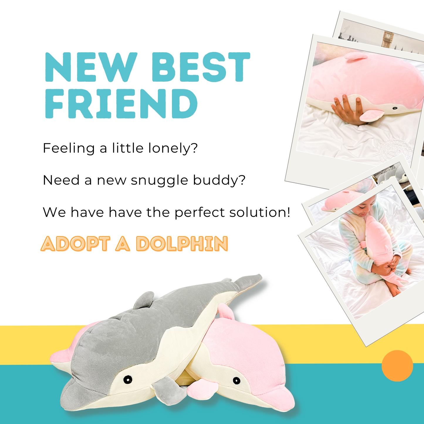 Weighted Stuffed Animal Dolphin | Gray